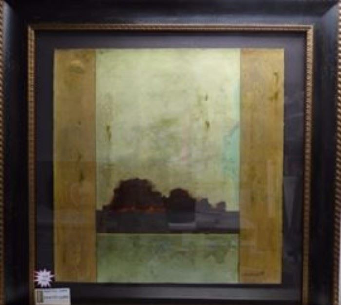 Baughman, Landscape, oil, mixed media on wove paper, 32 x 32 in. (as framed 43 x 43 in.)