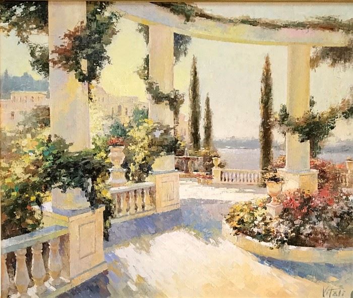 Vitalli Bondarenko, Garden Terrace, oil on canvas, 20 x 24 in.