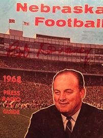 1968 Media Guide signed by Bob Devaney