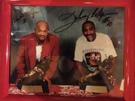 Johnny Rodgers and Mike Rozier signed photo