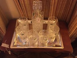 8 Piece Crystal Whiskey Decanter Set