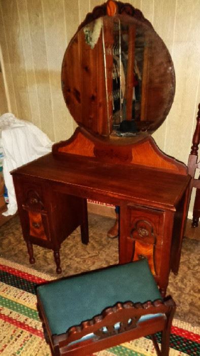 Matching Vanity with Mirror, Chair
