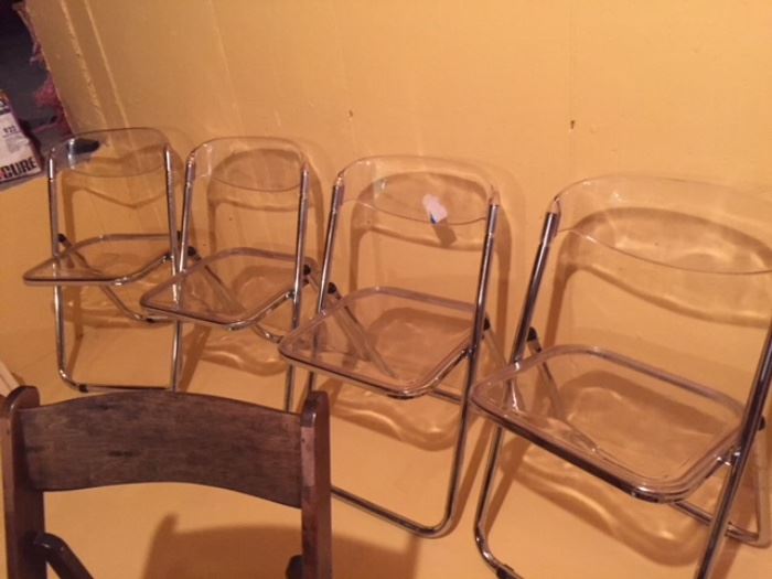 Vintage Lucite folding chairs