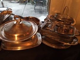 Silver plated serving pieces