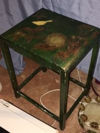 Unique Asian side table, hand painted