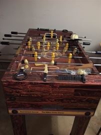 Foosball table, needs a good cleaning