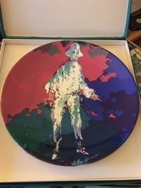 LeRoy Neiman plate, Pierrot (in leather box)