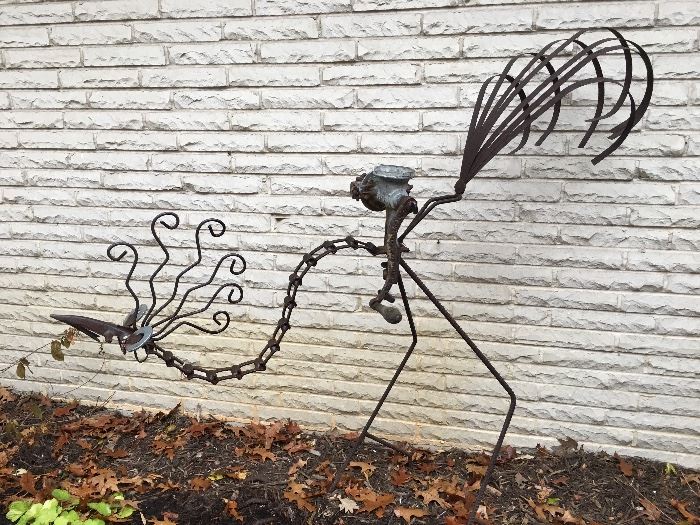 Metal sculpture yard art
