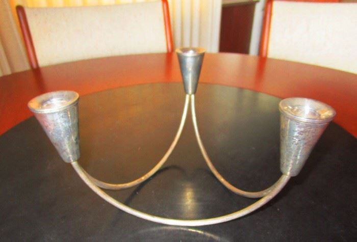  Mid Century Danish Designed Sterling triple candelabra by Duchin