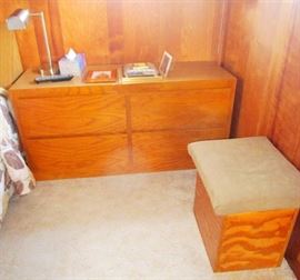 Night stands with deep storage--appear to have been custom made