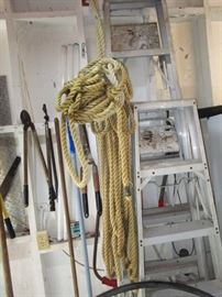 Aluminum ladders & garden tools