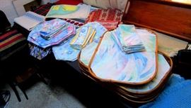 Large assortment of table mats all colors and types for all occaisions