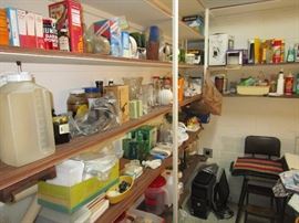 Fully loaded pantry of household supplies