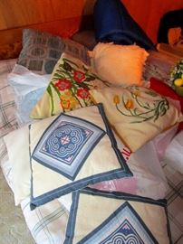 Hand made embroidered pillows