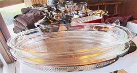 Plated caserole serving ware