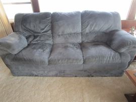 Nice Big comfy felt-suede and cotton stuffed sofa---very clean...no pet hairs or stains. (priced economically)