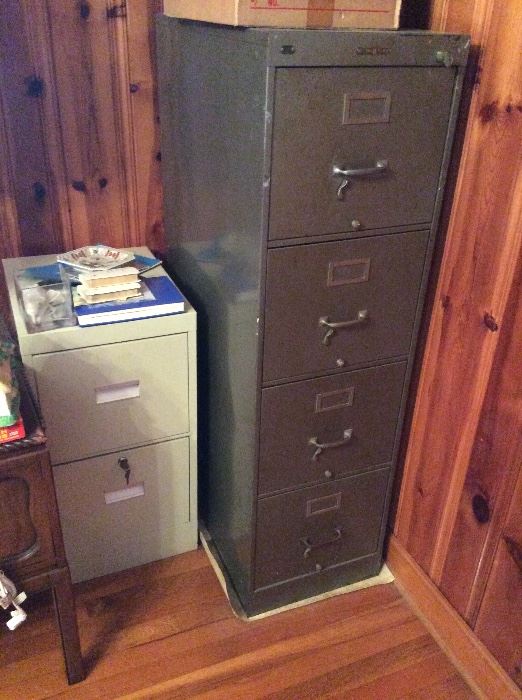 Metal industrial vintage filing cabinets