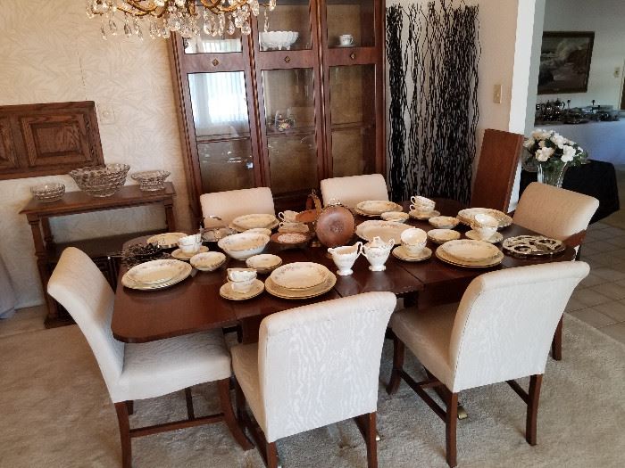 Table with 6-Upholstered Chairs