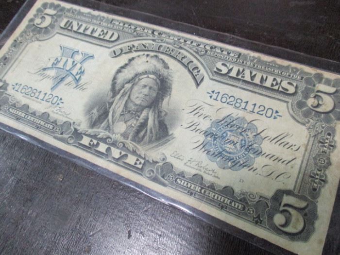 1899 $5 Indian Chief Silver Certificate