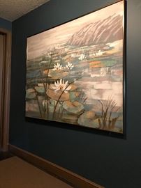 Large mid century oil painting