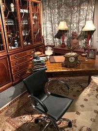The desk in the library