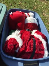 Bin full of Christmas decorations