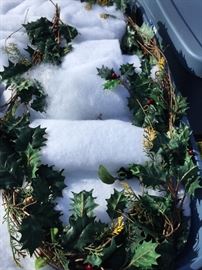 Bin full of Christmas decorations