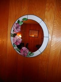 Vintage Stained Glass Mirror