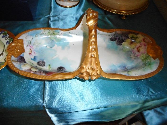 Gorgeous Hand Painted Serve Ware, Limoge 