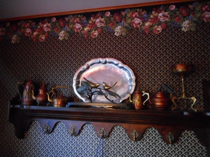 Vintage Knotty Pine Wall Shelf, Decorative Items