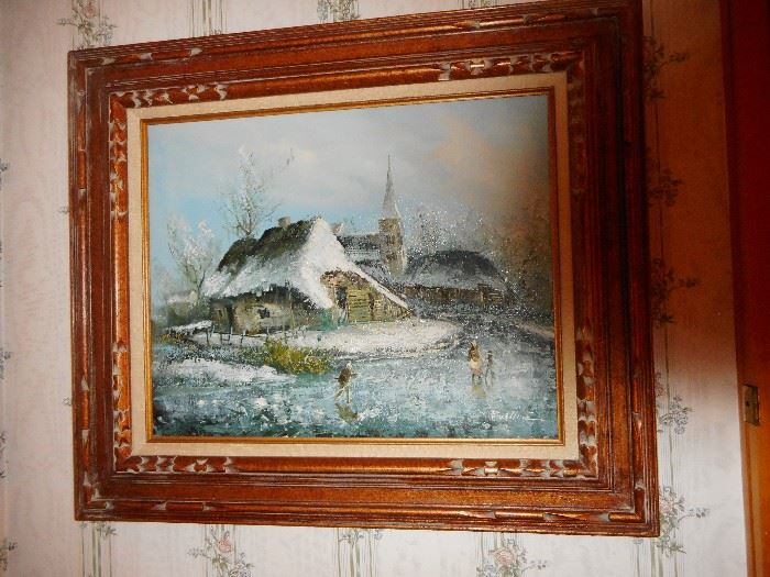 Vintage Oil Painting Framed