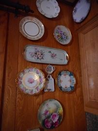 Various Vintage Hand Painted Decorative Plates