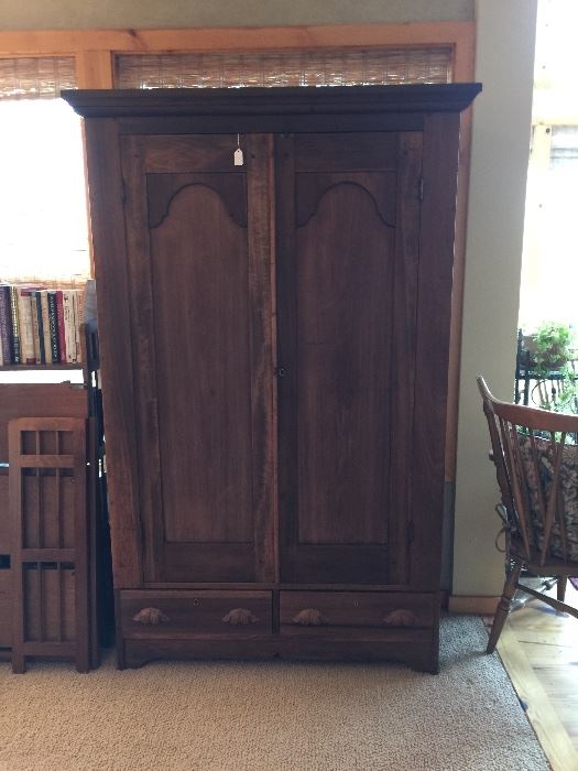 Chippendale Style Mahogany Armoire Ca. 1870