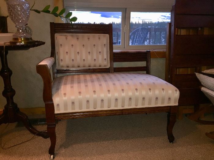 Antique Parlor chair/love seat - Lynn's great/great/great grandparent's parlor - Ca.1850's