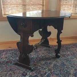 Small drop leaf table w/drawer - solid wood - excellent condition