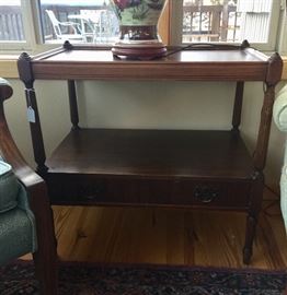Small mahogany side table w/drawer - family piece