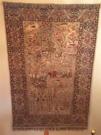 Antique Kashan "Tree of Life" wall hanging/rug 74"x51" - Ca. 1890