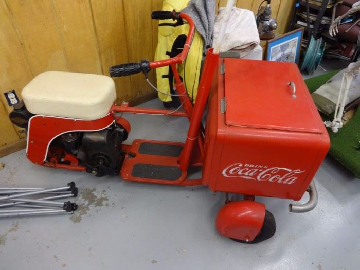 Doodle Bug converted to 3-wheel w/vintage Coca-Cola cooler