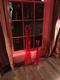 Blenko art glass vases