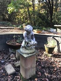 Lead Garden fountain statue, planters