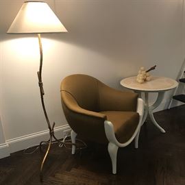 Designer chairs, tables floor lamps