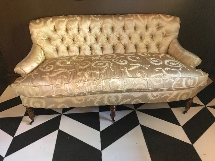 Sofa with Silk Fortuny Fabric