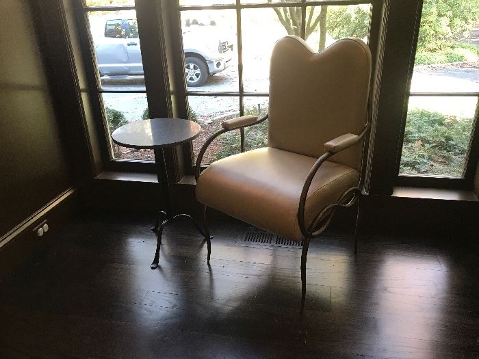 cocktail Table, Custom Iron chair
