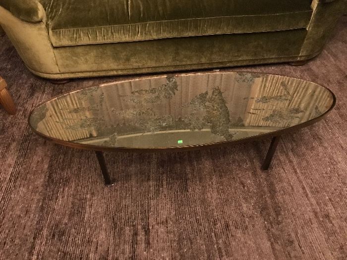 Custom oval coffee table to replicate an antique Laverne Ming Table.
