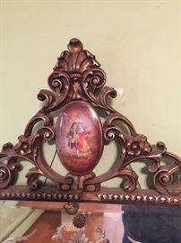 Beautiful Antique Victorian mirror with etched design! Circa 1920's. In great shape!