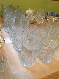 vintage Libby American Brilliance Cut Glass Tumblers 