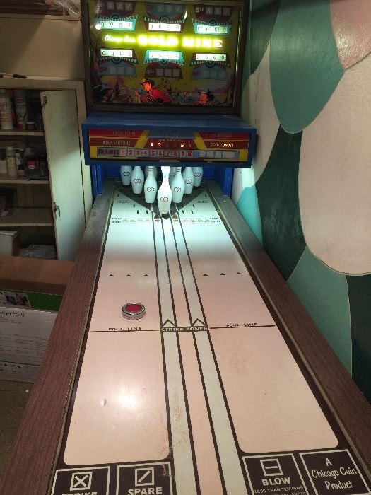 vintage Chicago Coin Bowling machine!  Works but needs some maintenance.  Great addition to your game room or man cave.