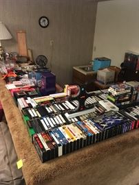 VHS tapes, bar ware