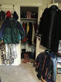 coats, boots, hats and jackets