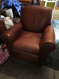 Crate and Barrel Leather Recliner